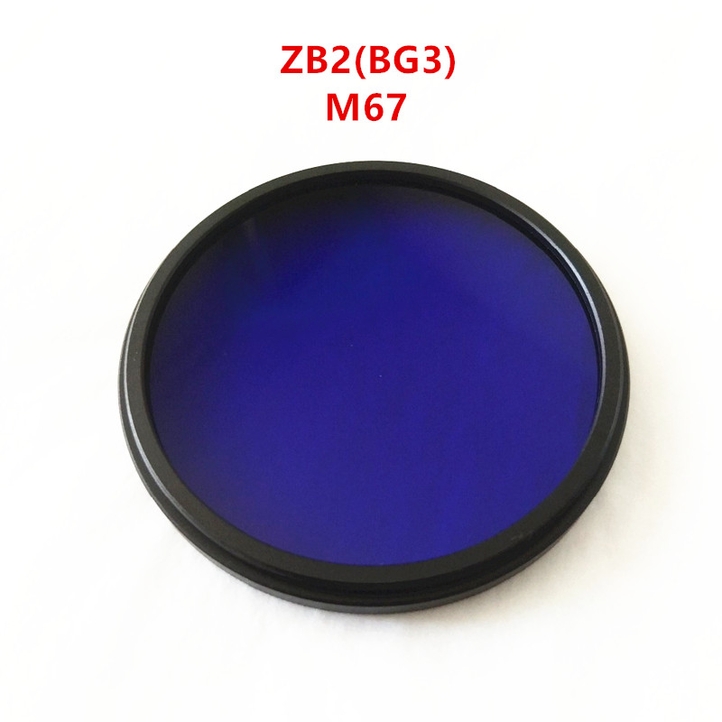 

67mm UV IR Pass Camera Filter with ring ZB2 BG3 380nm Dual Bandpass Violet Blue GLass