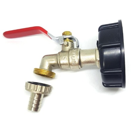 

1PCS IBC Tank Adapter food grade S60X6 To Brass Tap 1/2" Replacement Valve double tap lockable Fitting Parts For Garden Water Connectors