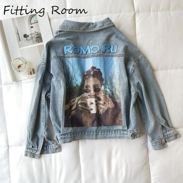 

Real Shot Fitting Room Denim Jacket Women Loose Thin Students 2019 Autumn And Winter New Denim Short Paragraph Coat Hot, Blue