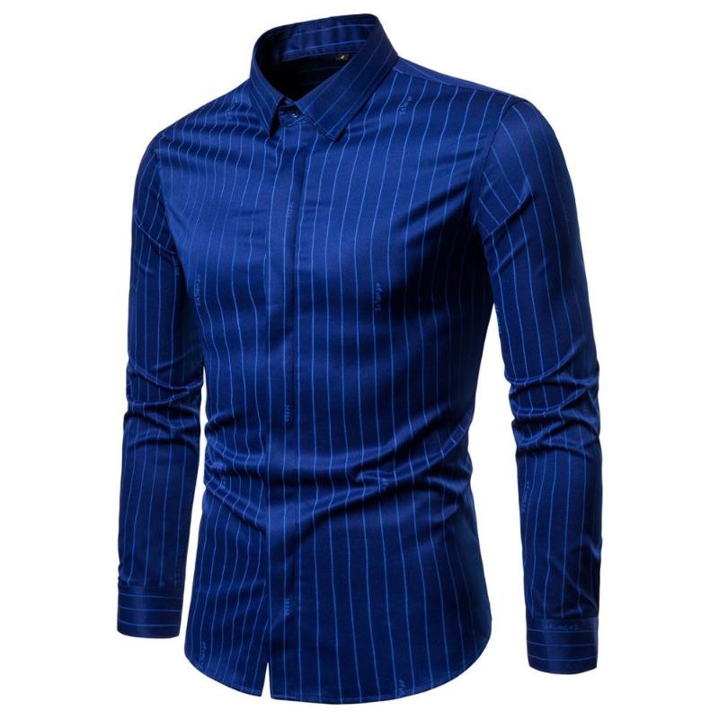 

2020 New Men's Shirts Male Autumn Casual Long Sleeve Man Shirt, Blue