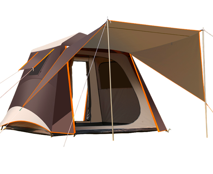 

Tent outdoor fully automatic family camping camping double sunscreen and rainproof thickening tent