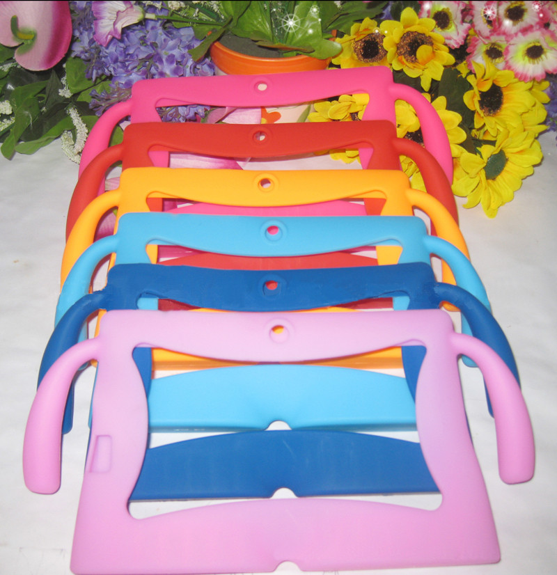 

Kids carton Soft Silicone Silcion Case Protective Cover Rubber with handle For 7 Inch Q88 A13 A23 A33 Tablet pc MID Colorful Free DHL MQ100