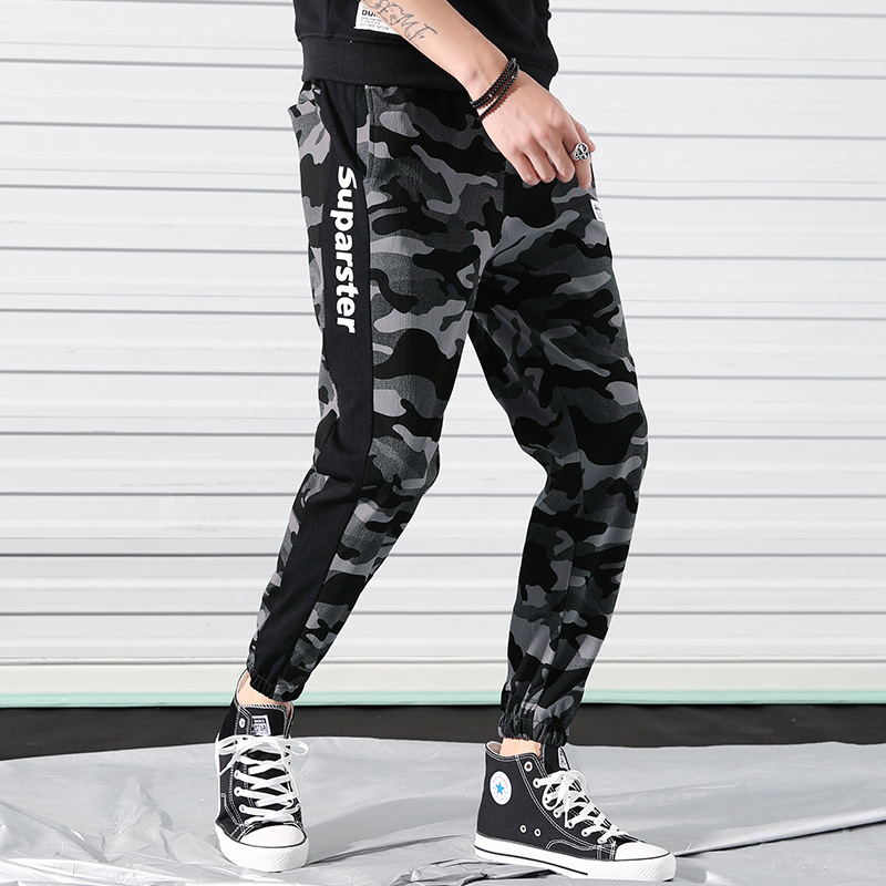 

Streetwear Hip hop Joggers Pants Men Loose Harem Pants Ankle Length Trousers Sport Casual Sweatpants Camo Green Techwear, K9063-7 dark gray