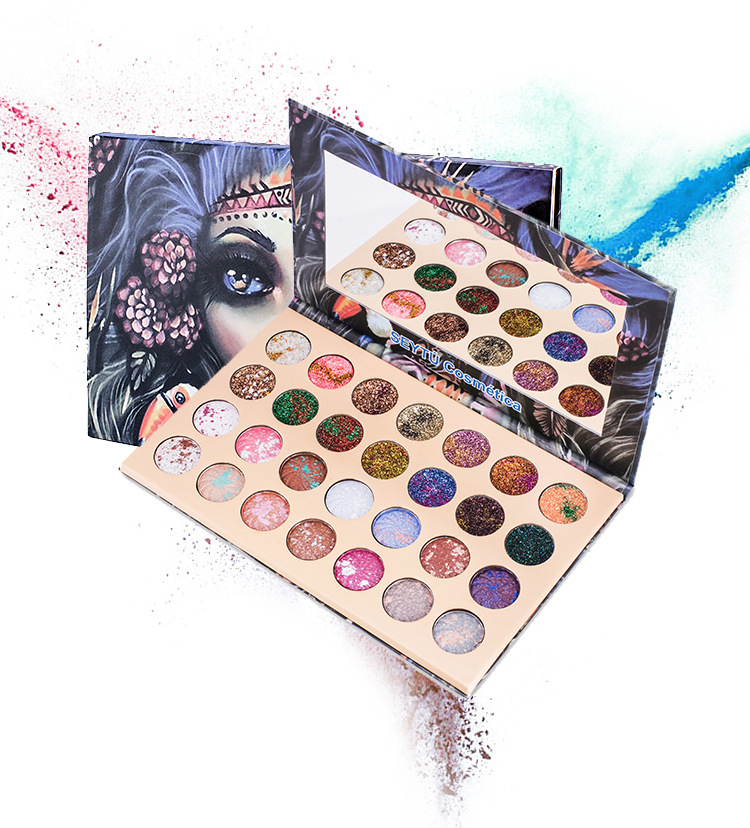Beauty 28 colors eye shadow ichthyogram eyeshadow plate pearl matte gold onion sparkle eyeshadow plate-image-435919617
