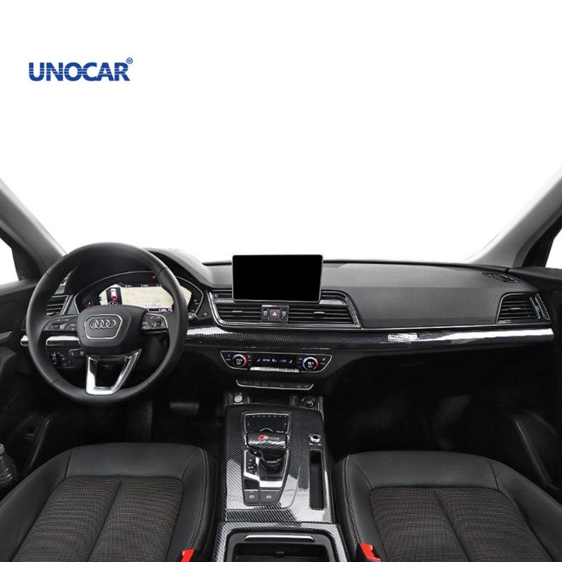 

Car styling 2 For Q5L interior retrofit center control panel decoration door water cup shift frame carbon fiber glass lifti