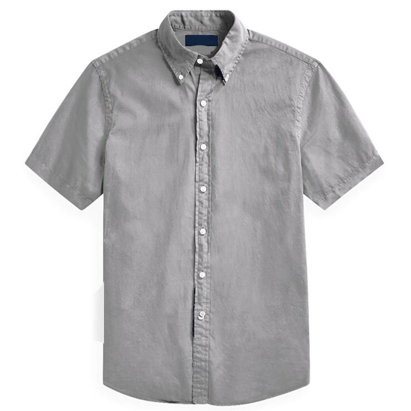 

Brand Horse Men's Summer Oxford Shirts Casual Slim Fit Design Short Sleeve Fashion Male Blouse Shirt Size -2XL, White