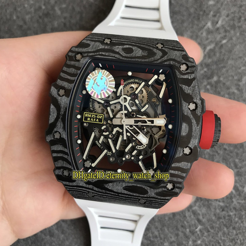

ZF Super Version RM 35-02 RAFAEL NADAL NTPT All Carbon Fiber Case RM.RMUL3 Automatic RM35-02 Mens Watch Rubber Strap Sport Designer Watches, Box