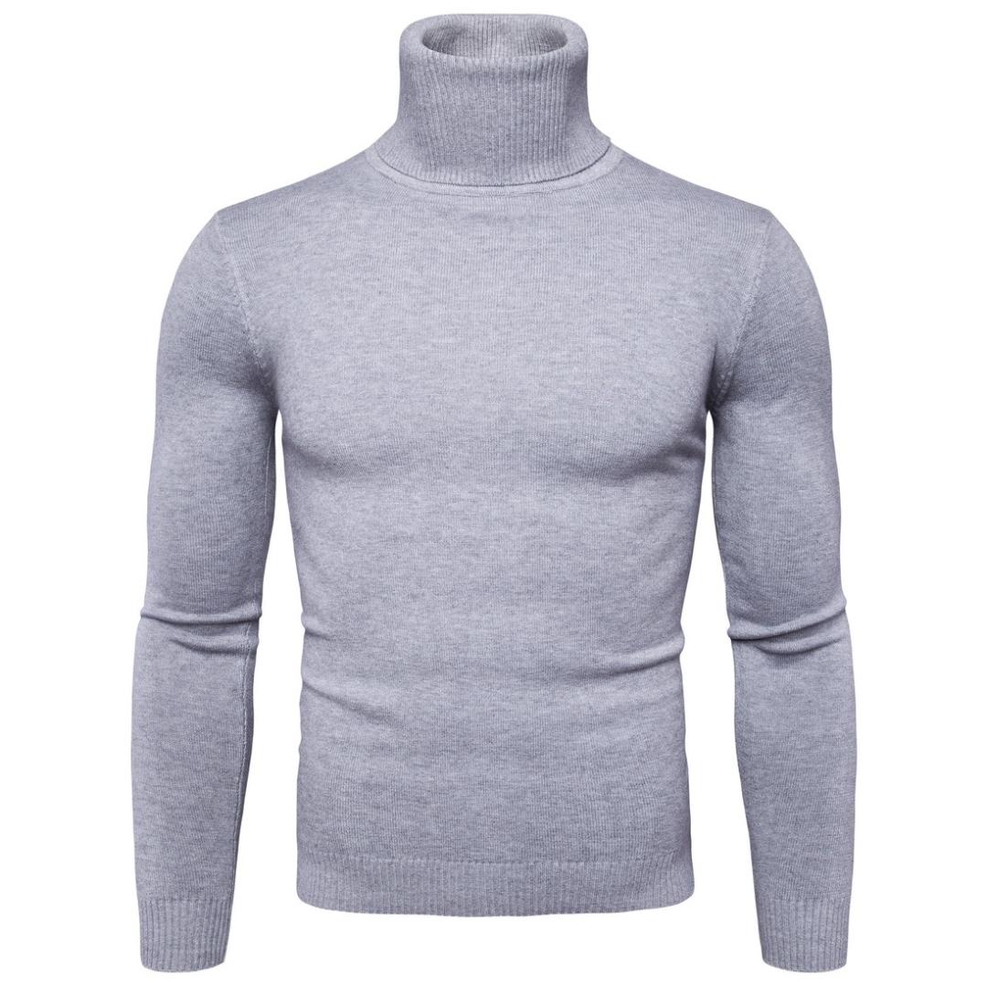 New Arrival Solid Color Casual Men's Sweater High Collar Warm Men Sweater Pull Mens Pullover Mens Turtleneck