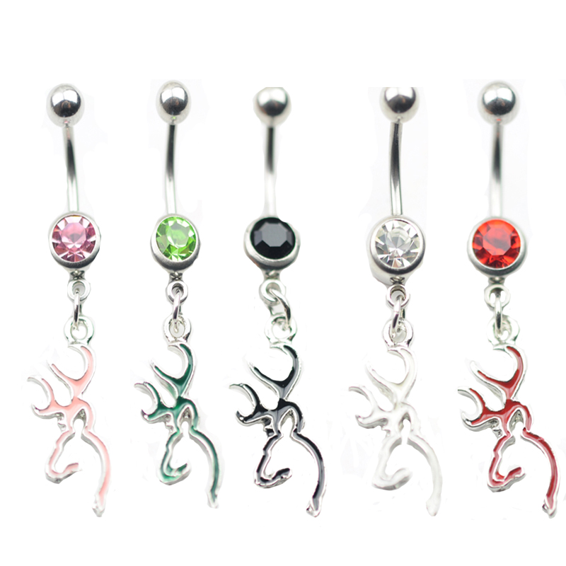 

D0067 ( 5 colors ) Button piercing rings jf-j020-5 10Pcs/Lot Fashion Charm CZ Stone navel belly Dangle Piercing Jewelry, Silver