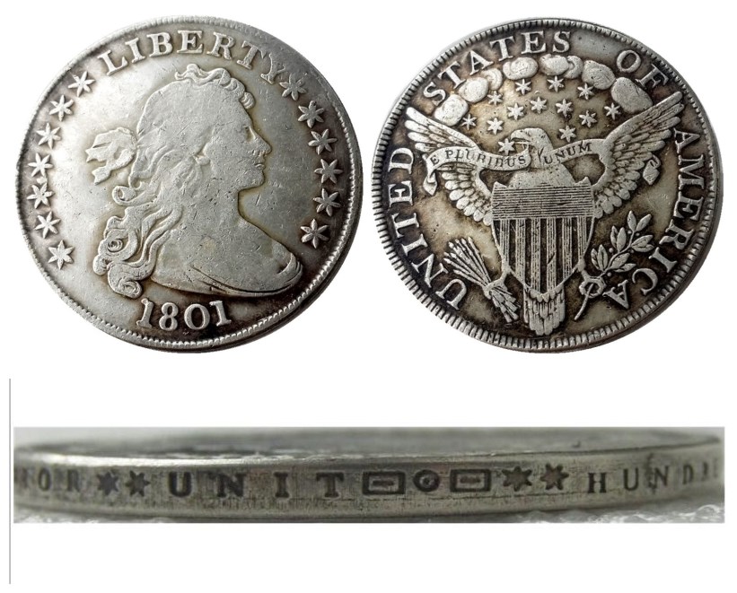 

US 1801 Draped Bust Dollar Heraldic Eagle Silver Plated Copy Coins metal craft dies manufacturing factory Price