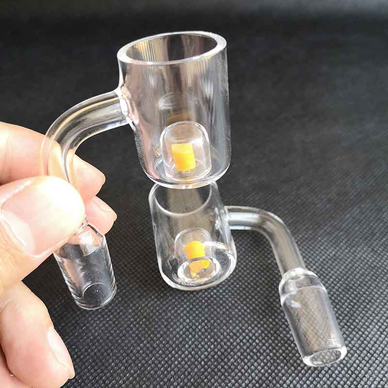 

25mm Yellow Cadmium Core Reactor Quartz Banger flat top nail Thermochromic thermal banger 10mm 14mm 18mm Male Female For Oil Rig