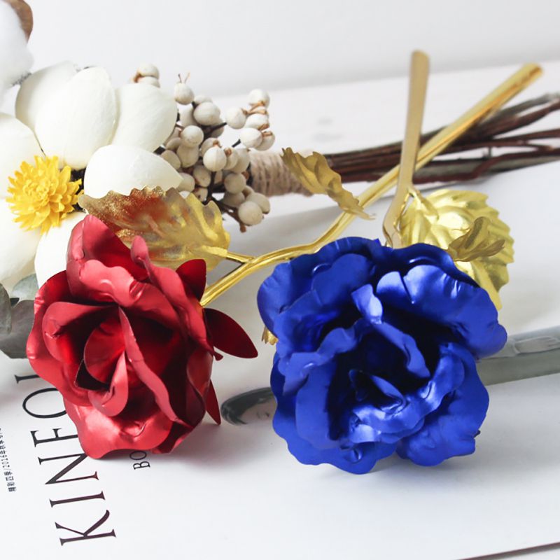 

Shiny Simulation With Rose Flower 24K Golden Foil With Luxury Gift Box Great Gift For Valentine's Day Mother's Day New 2020