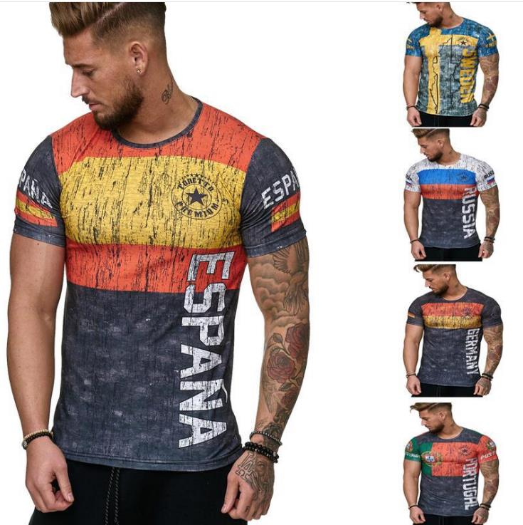 

Summer Fashion Men' T Shirt Casual Patchwork Short Sleeve Men T-Shirt Mens Clothing Casual Slim Fit Hip-Hop Top Tees, White03