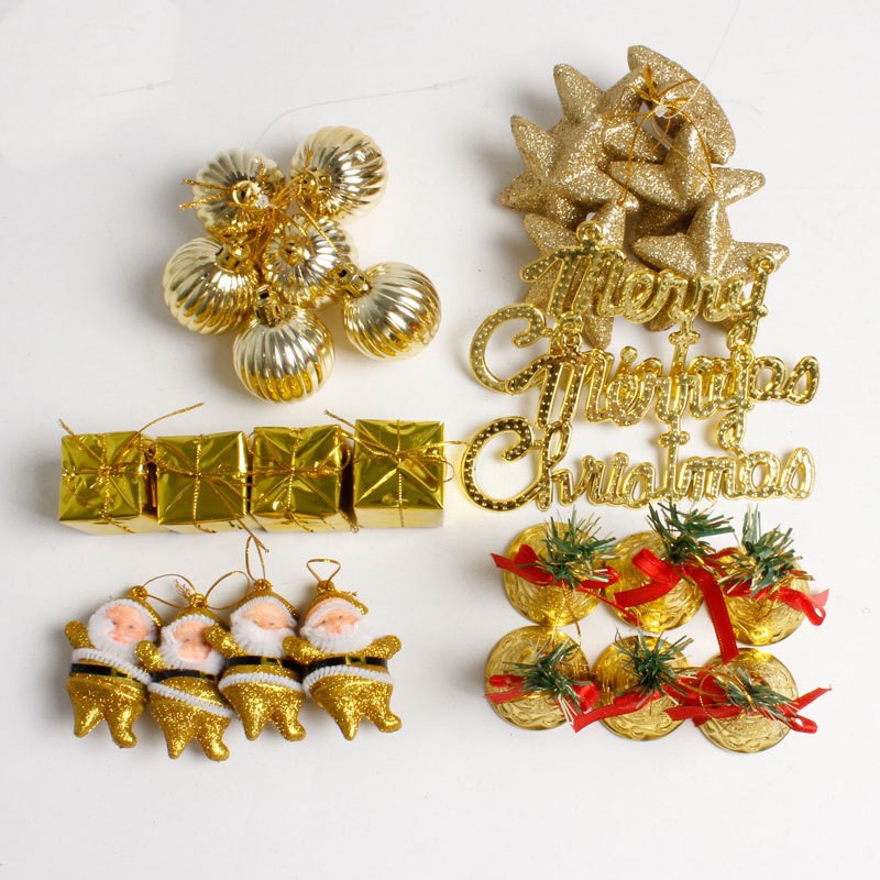 

28pcs/lot Christmas Tree Decor Hanging Pendant Santa Claus Christmas Balls Stars Bells Gift Box for Home New Year Xmas Decor
