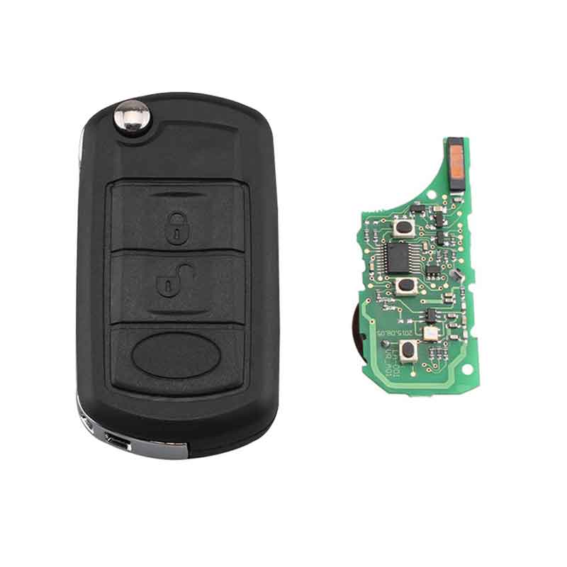 

3Buttons 433Mhz PCF7941 chip Flip Remote Keyless Key Fob For Land Rover Range Rover L322 HSE Vogue HU101 Blade, Black