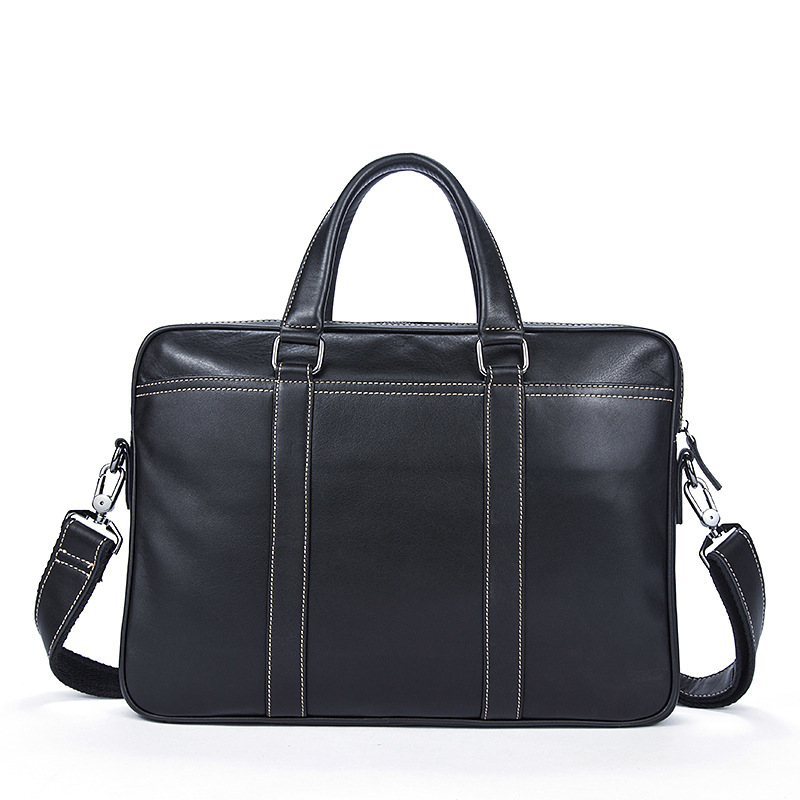 

Genuine messenger bag men Leather Male Package Color Business Affairs Man Document Layer Cowhide Men's Handbag Single briefcase, Black