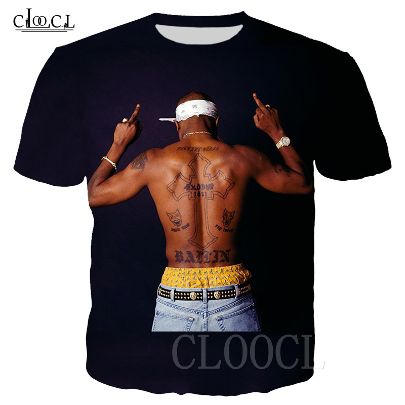 

New Fashion Man T Shirt Summer 2020 Short Sleeve Sweatshirts T-shirts 3D Print Rapper 2Pac Tupac Casual Women Men Tee Pullovers, T shirt 1