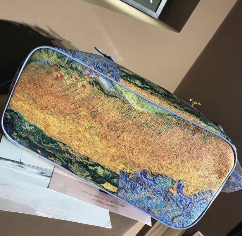 

Brand Totes Wheat Field Painting Van Oil Gogh Bag Bag Shopping Women Large-capacity Luxury Designer Handbags Shoulder Lady Crossbody Mlkdq, Brown;gray