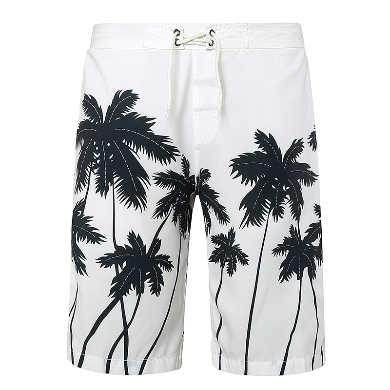 

Fashion men beach shorts New 2020 brand boardshort shorts homme quick drying printing coconut trees board beach pants -2XL, Color as shown