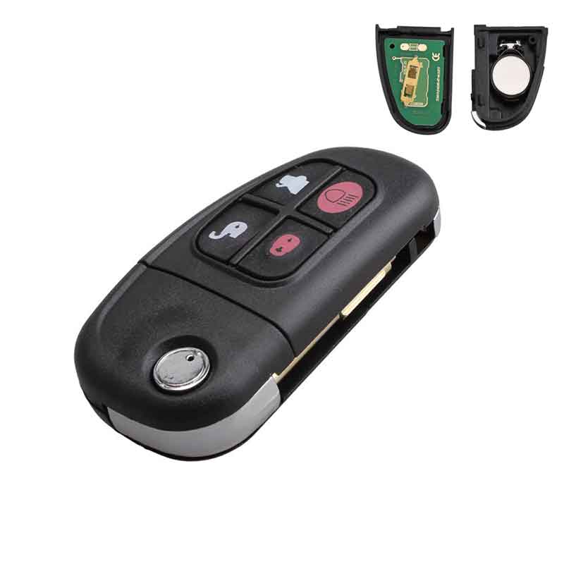 

Replacement Keyless Entry Remotes Fobs Flip Car Key Fob NHVWB1U241 For Select Jaguar, Black
