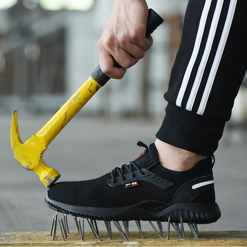 Chaussures indestructibles pour hommes, chaussures de travail de sécurité avec embout en acier, bottes anti-perforation, baskets légères et respi