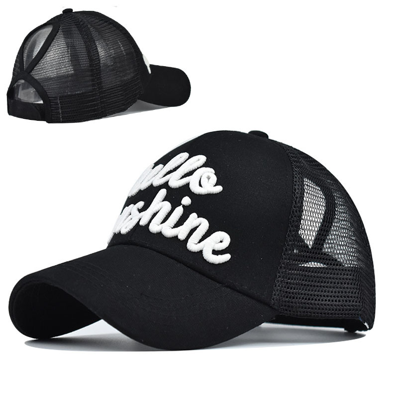 

2021 fashion cotton color changing hat ponytail breathable baseball cap trend bent eaves ponytails caps