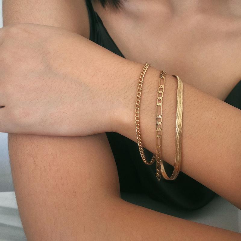 

Link, Chain High Quality Boho Snake Bracelet Bangle For Women Armband Punk Multi Layer Heavy Metal Thick Couple Jewelry