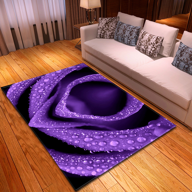 

3D Floral Carpet Bedroom Foam Area Rugs Red Rose Large Carpet Living Room Home Decorative Kids Room Parlor Floor Mat Customized, Hual0003
