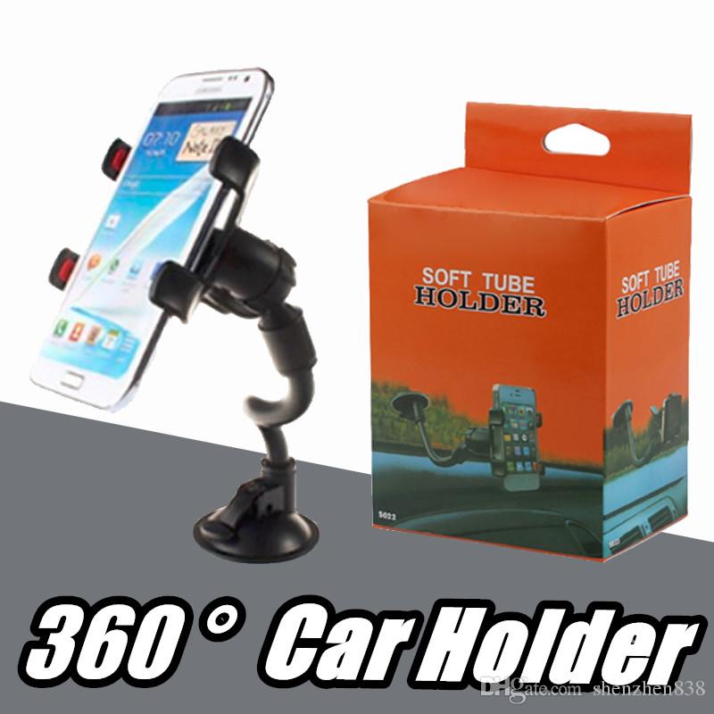 

Car Mount Long Arm Universal Windshield Dashboard Mobile Phone Car Holder 360 Degree Rotation Car Holder with Strong Suction Cup X Clamp, Black