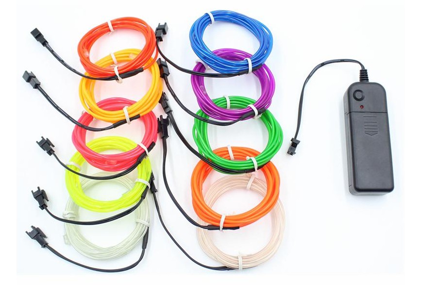 

10 Colors 3M 3V Flexible Neon Light Glow EL Wire Rope Tape Cable Strip LED Neon Lights Shoes Clothing Car Decorative Ribbon Lamp LLFA