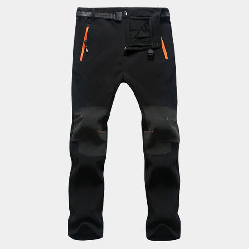 

Winter Men Outdoor Hiking Pants Ski Pants Fleece Softshell Warm Climbing Hunting Trousers Sports Fishing Pant Plus Size, As picture