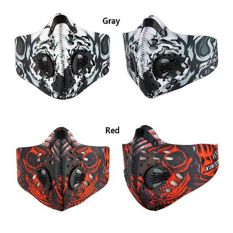 

2019biker Motorcycle mask Motocross Riding Breathable Carbon Filter Racing Dust Smoke Protection Neoprene Mask Men's and Women's, Beige