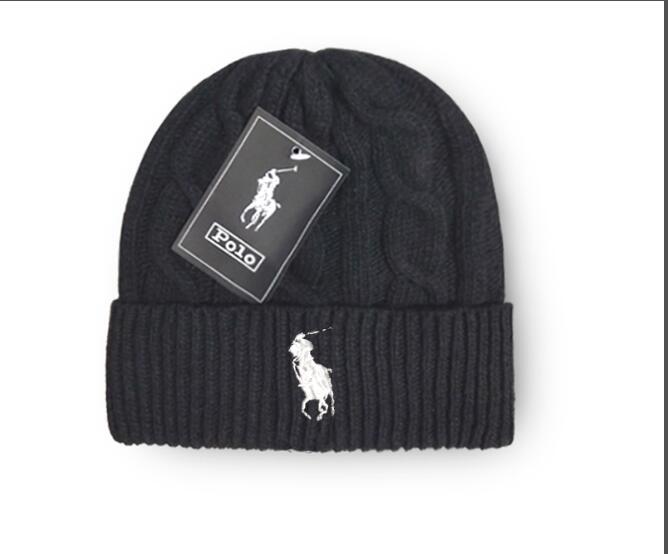 black polo knit hat
