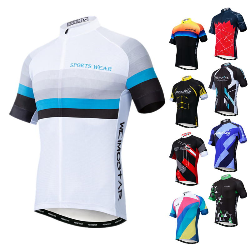 

Weimostar Pro Cycling Jersey Mens Summer Bike mtb Jersey Quick Dry Bicycle Shirt Team Racing Sport Cycling Clothing Lycra Man, Color 17