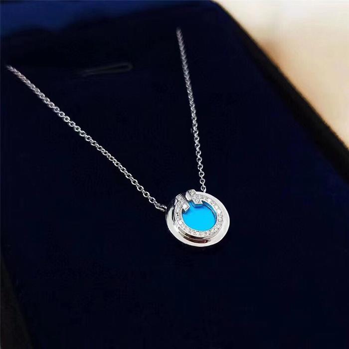 Luxury Pendant Necklaces Female S925 Sterling Silver Plated Necklaces Designer Women Party Jewelry