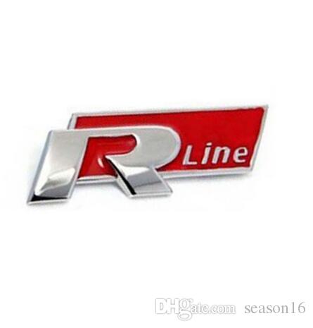 3D Metal Red R-line Logo Racing Front Badge Emblem Sticker Decal Self Adhesive