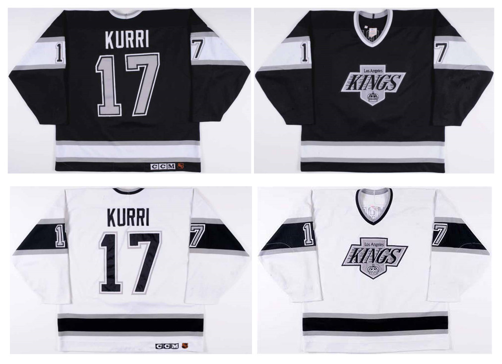 

Vintage Los Angeles Kings Jersey #17 Jari Kurri High quality Black White 1991-92 CCM Hockey Jersey