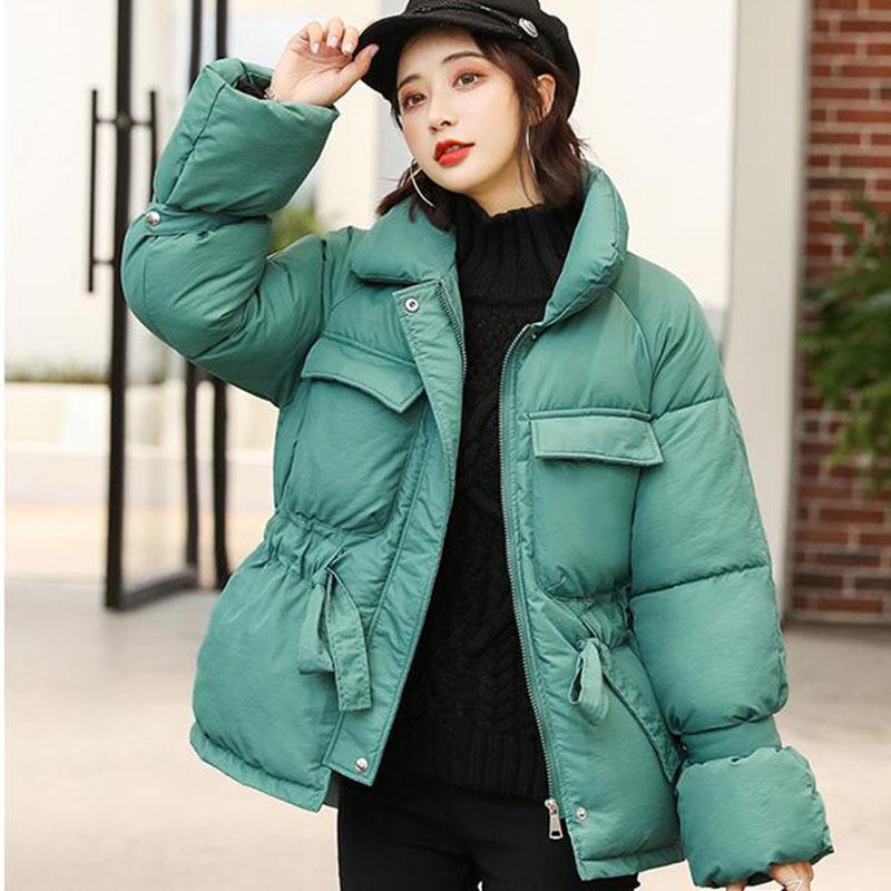 

Korean Style 2019 Winter Jacket Women Stand Collar Black White Female Down Coat Oversized Girls Woman Warm Thick Winter Parka