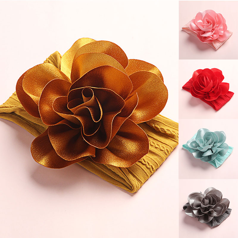

Fashion Kids Headband Chiffon Flower Hair Ribbon Nylon Headband Children Hair Accessories Baby Headwrap Headwear, Red