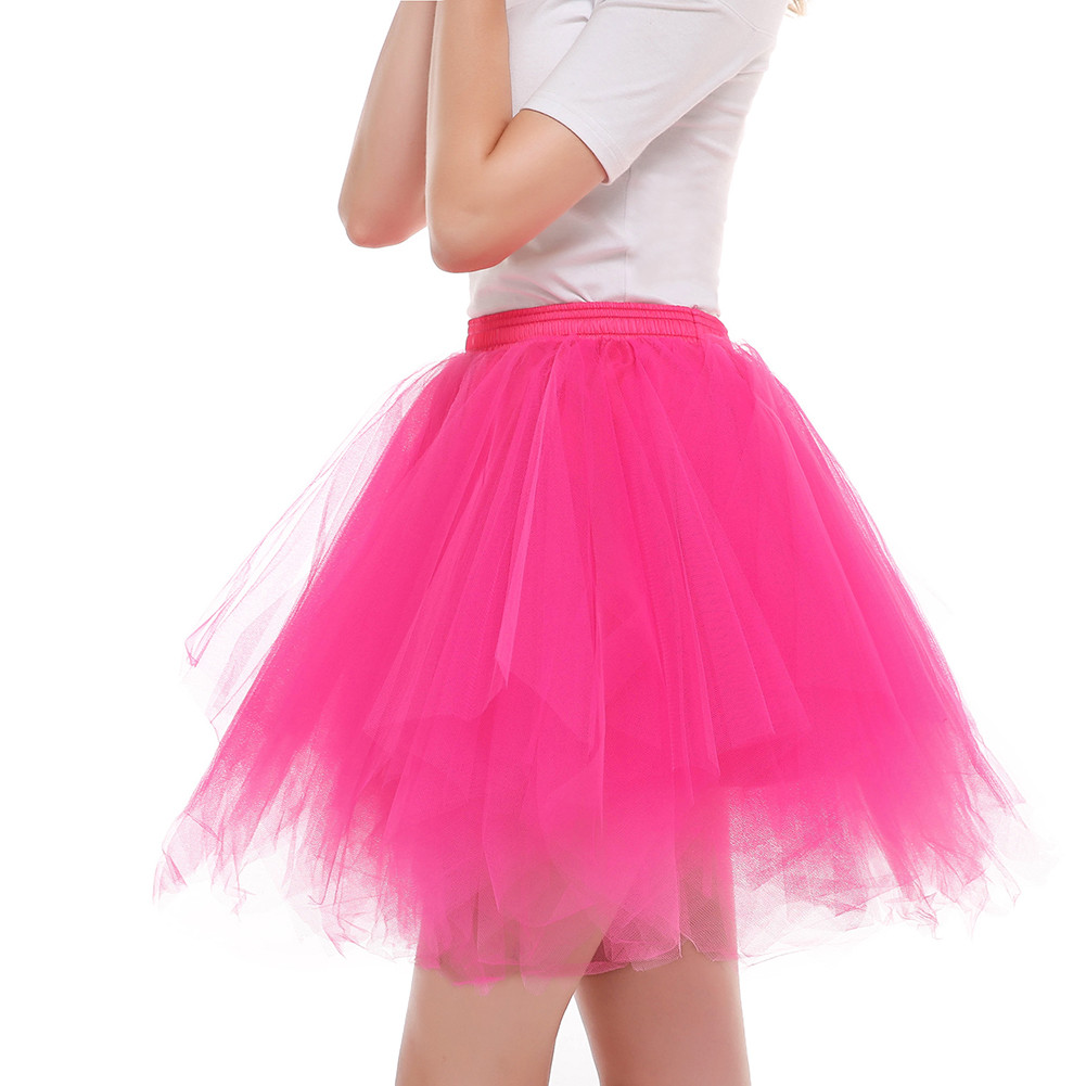 

Feitong Women Skirts Vintage Spring Summers Pleated Gauze Short Skirt Pink Adult Tutu Dancing Party Female Skirts Faldas Mujer, White