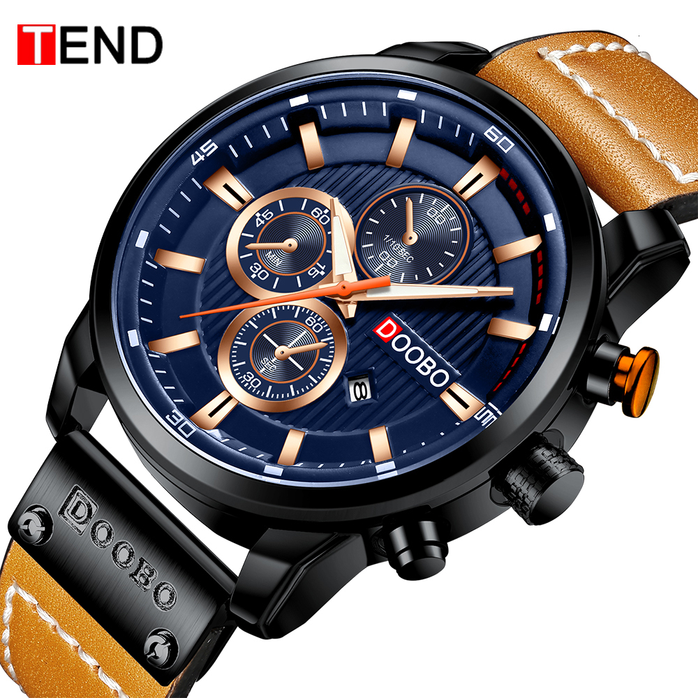 

Top Luxury Brand TEND Men Analog Digital Leather Bussiness Watches Men's Army Military Watch Man Quartz Clock Relogio Masculino LY191209, Brownbrowngold