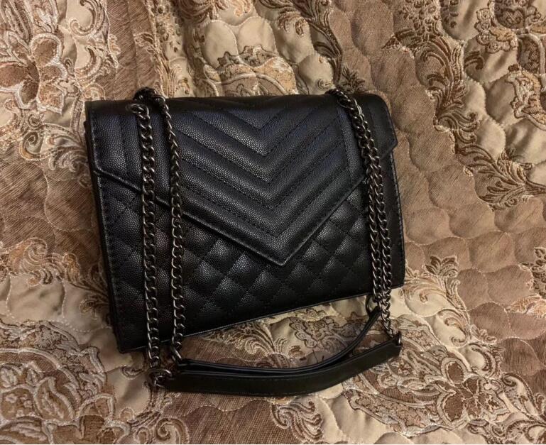 

Designer Shoulder Bag Fashion Love heart Wave Pattern Satchel Chain Handbag Luxury Crossbody Purse Lady Tote bags 524iu, Black and black chain