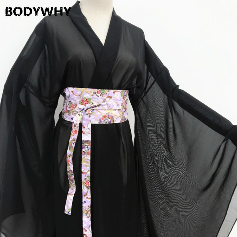 

Hanfu Clothing Women Cosplay Fairy Costume Chinese Traditional Ancient Dress Dance Stage Cloth Classic Black Novelty Style, Color1 coat only