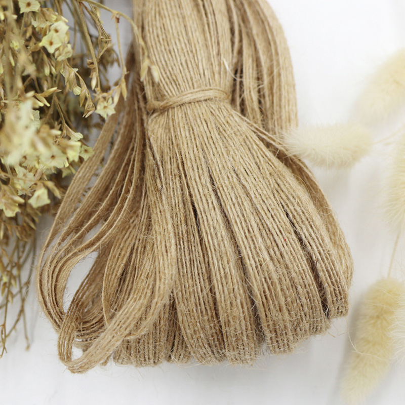 

100 Yards / 0.6cm Solid Color Fish Silk Twine Retro Decorative Rope Natural Jute Rope Weaving Home Creative Handmade, Beige