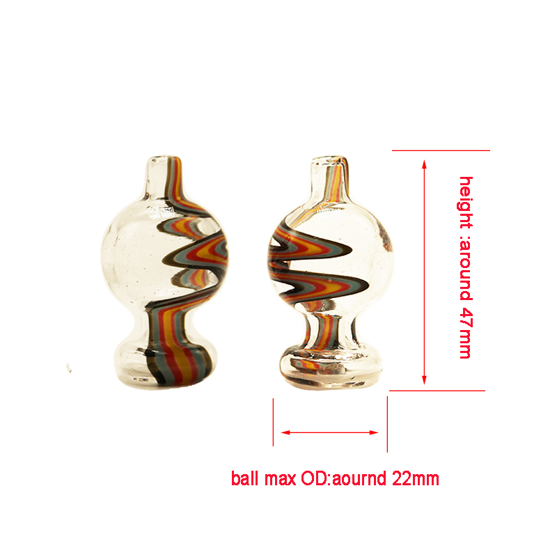 

25mm OD Glass Carb Cap 2 styles Heady Colors Stripped Color Glass Bong Bowls Quartz Banger Nail Tool Glass Carb Cap Dab