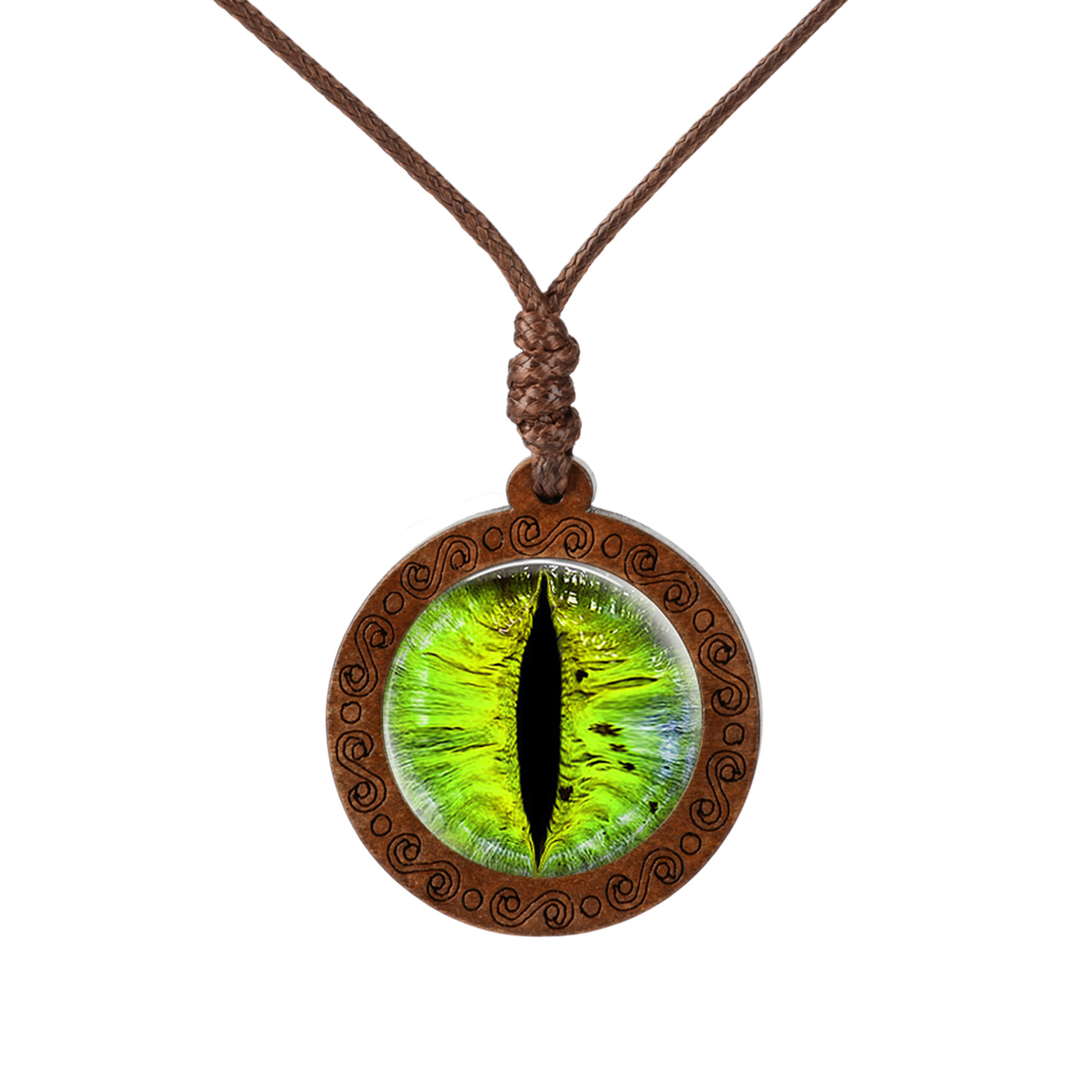 

Fashion Dragon Eye Pendant, Eye Jewelry, Glass Dome, Cabochon, Wooden Necklaces For Men And Women, Fashion Chain