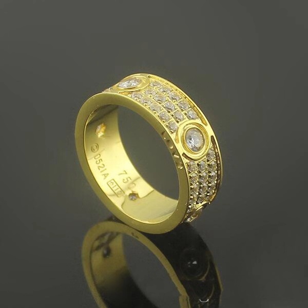 

Hot Titanium steel full with stone Love Rings for Women Men jewelry Couples Anel Cubic Zirconia Wedding Rings Bands Bague Femme jewelry, Golden;silver