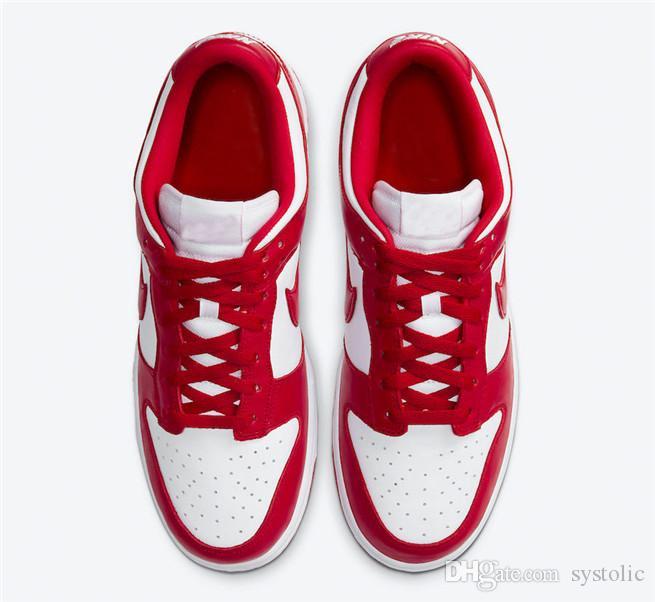 

2020 Hot Authentic Dunk Low SP University Red White Brazil Men Women Running Shoes Sports Sneakers CU1727-100 With box