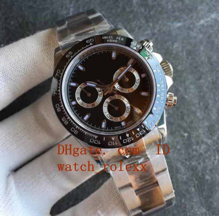 

Mens BP version Watch Hot Sell 40mm Cosmograph Swiss ETA 7750 automatic Movement Chronograph Ceramic Bezel Mens Diver Watches, Black