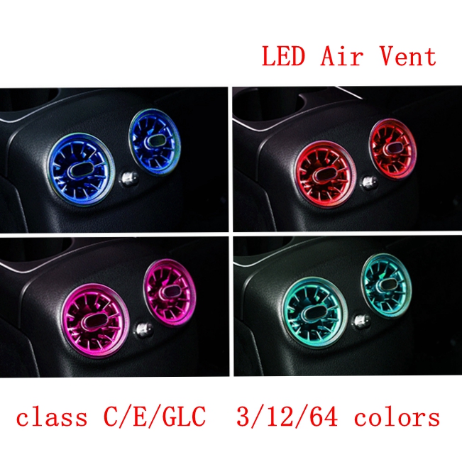 

Rear-seat LED turbine air vent For C /E/ GLC class w205 w213 x253 LED air vent lamp synchronized with ambient light